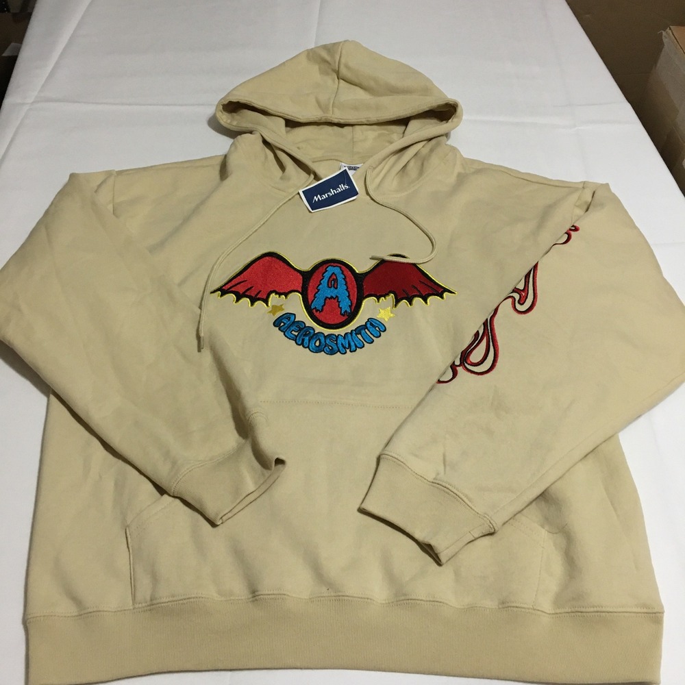 Aerosmith Summer 1975 Sweet Emotion Mens Large Hoodie Sweatshirt Boston MA NWT